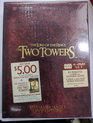 Lord of the Rings Two Towers Extended Edition DVD SEALED