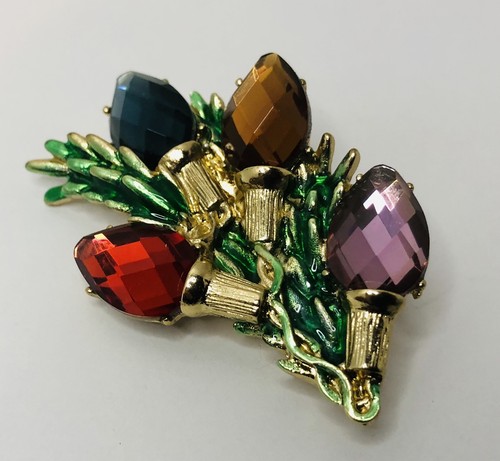 Napier Christmas Bulb Brooch 2”