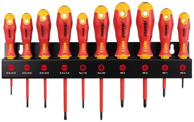 Felo Schraubendreher XL-Rack 10-teilig ERGONIC VDE 413 SL | PH | PZ | T