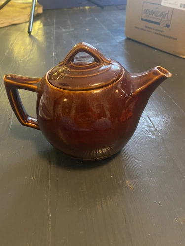 vintage McCoy Pottery brown glaze teapot.