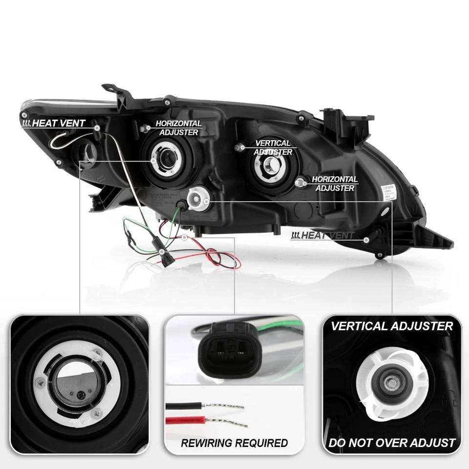 Faros proyectores halo tubo LED negros para Toyota Corolla 2011-2013 izquierda+derecha Foto 4 de 4