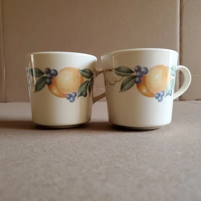 Vintage Corning “Abundance” Coffee Mug Tea Cup Fruit Peach USA (Set of 2) - image 1 of 4