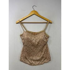 Coquette Cinema Etoile Womens 36C Tan Floral Lace Underwire Camisole Top Fairy