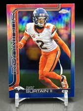 Pat Surtain II 2025 Topps Chrome NFL Red White Blue Refractor #93 Denver Broncos