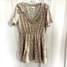 Umgee Women Dress Large Rustic Ditsy Floral Ruffle Boho Cottagecore Fairy 18434x