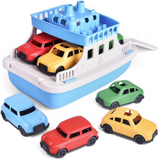 9 Pcs Toy Boat Bath Toys for Toddlers with 4 Mini Car Toys and 4 Bath Boat Squir