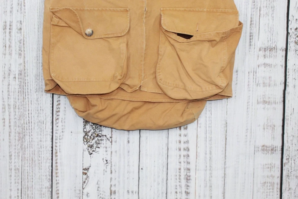 Chaleco de cazador de tierras altas LL Bean vintage repelente al agua naranja tostado talla L Foto 3 de 4