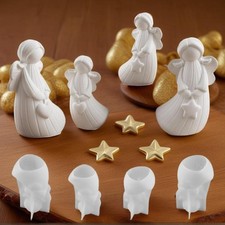 2Pcs Angel Silicone Moulds DIY Handmade Angel Plaster Resin Moulds With Star