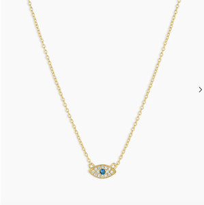 Authentic Gorjana Evil Eye Necklace 18k Gold Plated - EXCELLENT CONDITION