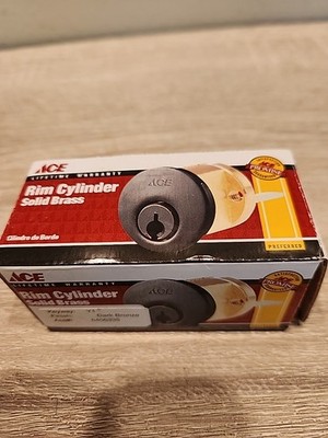 RIM CYLINDER SOLID BRASS COMMERCIAL 1  KEYED LOCK DARK BRONZE 