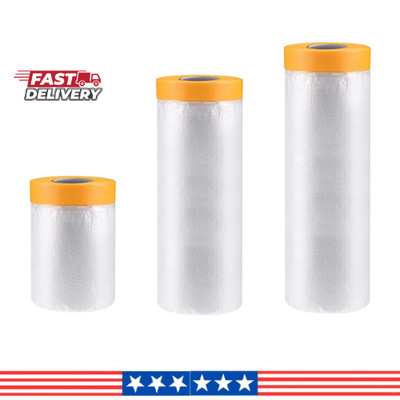 Pre Taped Paint Masking Film Protective Cover Roll for DIY Use