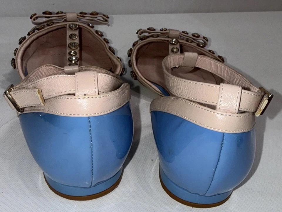 KATE SPADE NEW YORK Becca Jewel Designer Old Money T-Strap Point Flat 8B - Image 3 of 4