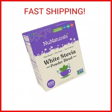 NuNaturals White Stevia Powder Packets, Single-Serve, Zero Calorie Sugar Substit