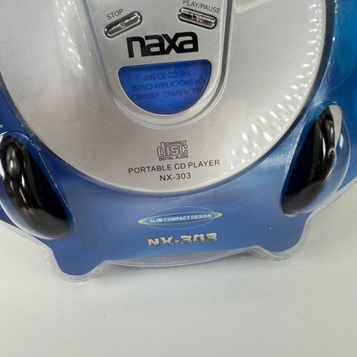 Naxa NX-303 Portable CD Player Silver Super Slim X-Bass Headphones
