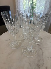 Set of 4 WATERFORD CRYSTAL Lismore 6-7/8" Water Goblet/Wine Glasses IRELAND 10oz