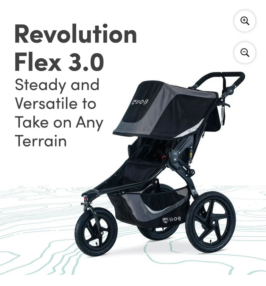 BOB Gear Revolution Flex 3.0 Jogging Stroller, Graphite Black - Image 2 of 4
