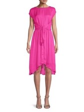 MICHAEL MICHAEL KORS Womens Pink Tie Closure Grommets Cap Sleeve Dress XS
