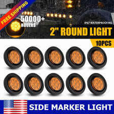 10pcs 2 Inch Amber Round Led Marker Lights Wgrommet Trailer 9 For Truck Rv Dot 10pcs 2 Inch Amber Round Led Marker Lights Wgrommet Trailer 9 For Truck Rv Dot
