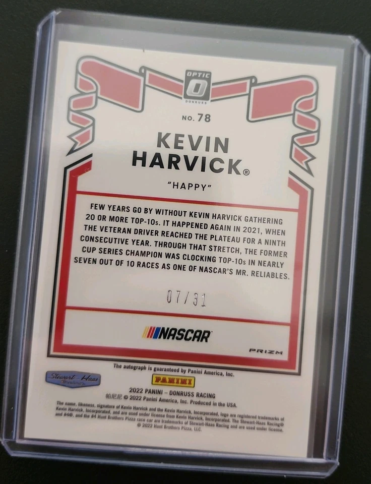 2022 Kevin Harvick #07/31 Donruss Retro 1981 Holo Signatures Auto Signed  - Image 2 of 2