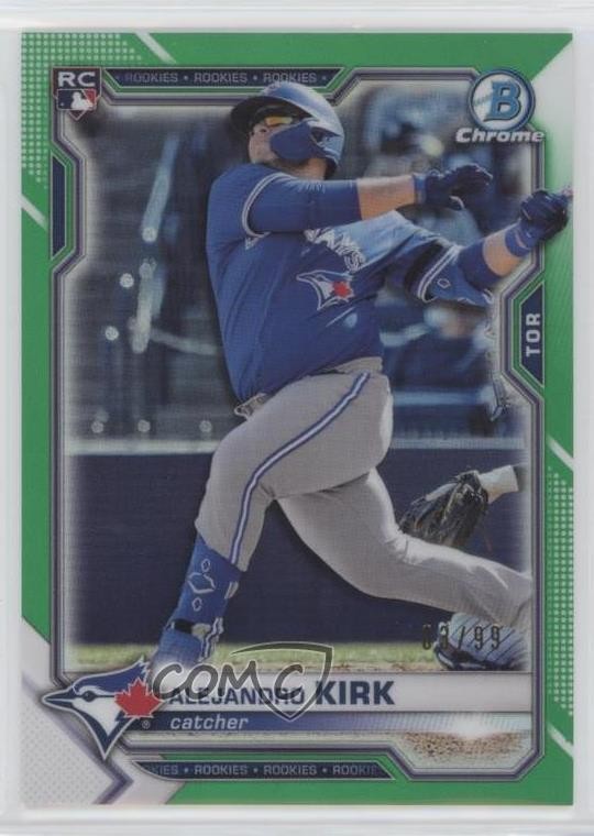 2021 Bowman Chrome Green Refractor 3/99 Alejandro Kirk #49 00nt