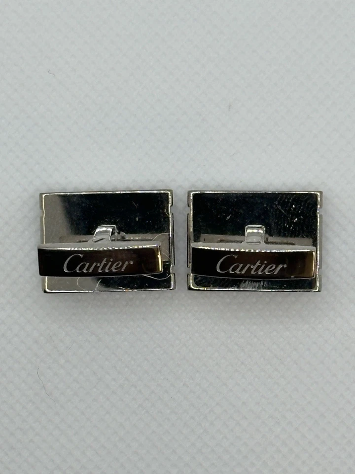 Gemelos Cartier Santos - Oro Y 18K y Ster. Plata - Auténtica, Excelente.  Estado. Foto 3 de 4