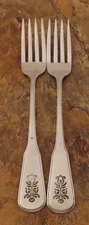 Oneida Pfaltzgraff Village Set of 2 Dinner Forks Deluxe Stainless Flatware Lot D