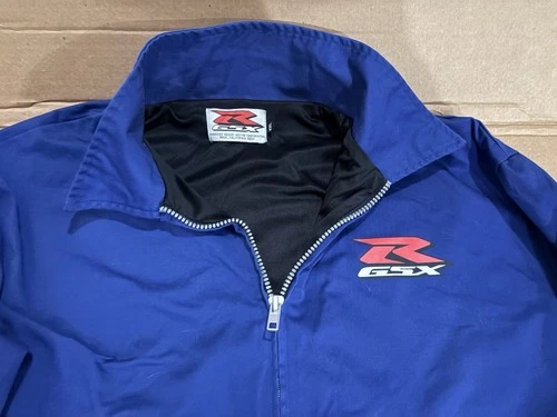 Vintage Suzuki GSX-R Mens Blue Full Zip Jacket  Size 2XL image 2