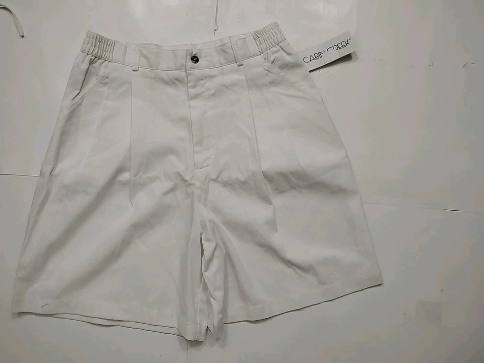 Cabin Creek женщин эластичный пояс хаки широкие ноги плиссированные шорты размер 16 внутренний шов 7» - Изображение 2 из 4