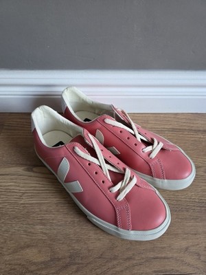 Veja Esplar Sneaker Leder Rosa Weiß UK 7 NEU