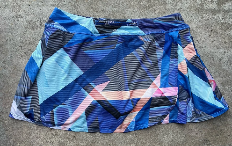 Athleta Mujer Eléctrico Geo Sport Skort Talla XL Fitness Correr Tenis Pickleball Foto 4 de 4