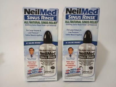 TWO Pack NeilMed Sinus Rinse, 8oz Squeeze Bottle/Premixed Packet  EXP 2030