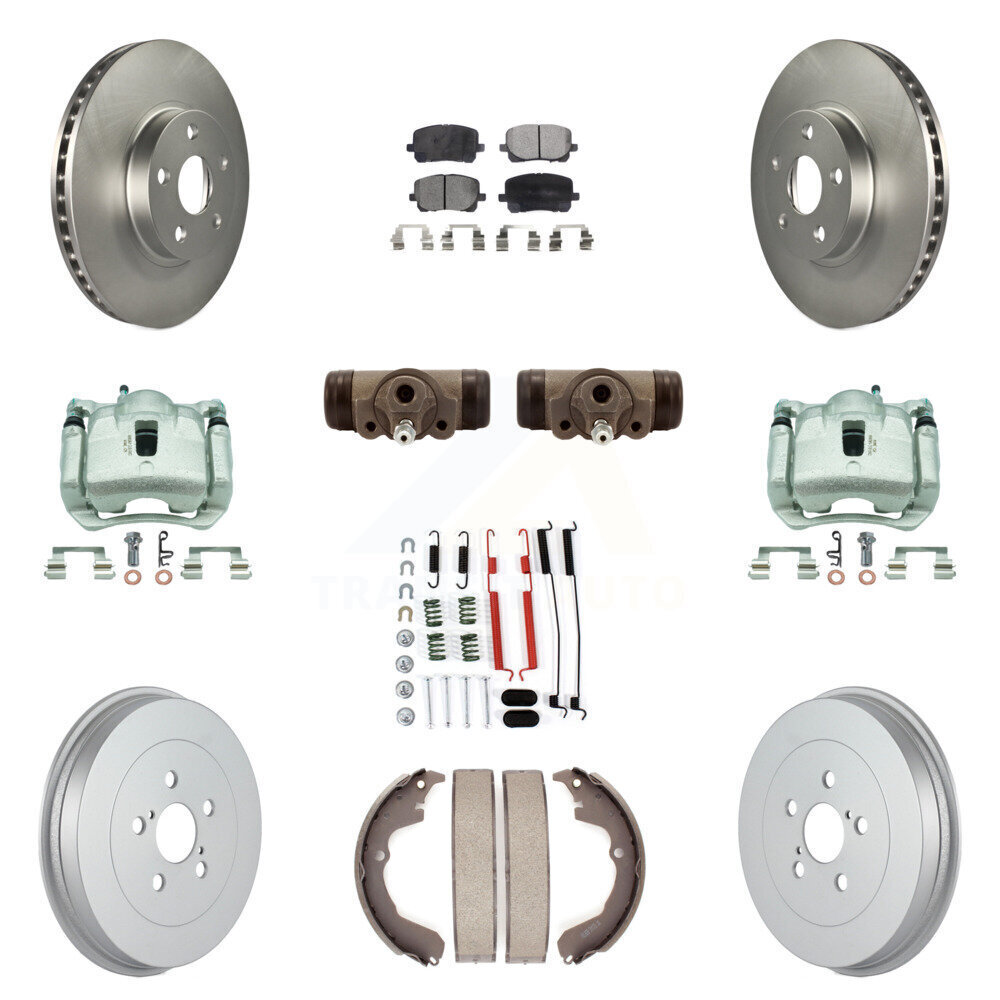 Front & Rear Brake Caliper Rotor Drum Ceramic Pad Shoes Cylinder Kit for Vibe