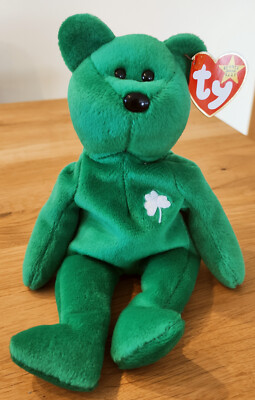 Ty Beanie Babies Erin der irische Teddy Sammlungsauflösung gut erhalten