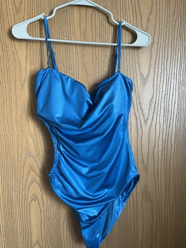 Agua Bendita Aqua Metallic Einteiler abnehmbarer Träger gepolsterter Badeanzug - XL Tall