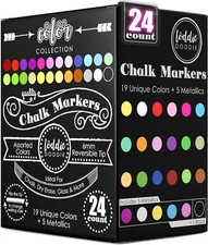 Loddie Doddie Liquid Chalk Markers - Pack of 24 - 1 Count (Pack 24), Glass 
