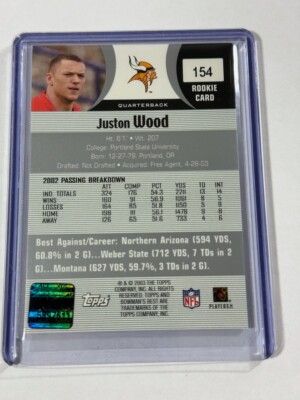 2003 Bowman's Best Juston Wood #154 Rookie Auto RC Vikings | eBay