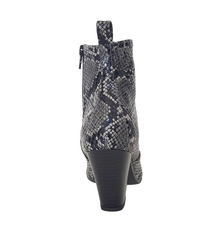 Zapatos Botas Texano Mujer Piel Pitón Gris Negro Talón Made IN Italy - Imagen 5 de 6