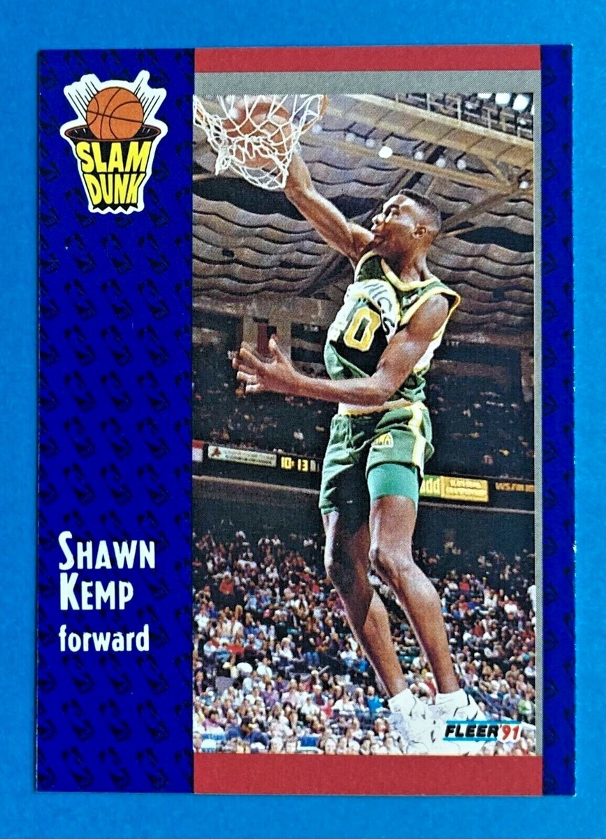 1991 Fleer Shawn Kemp 'Slam Dunk'' #231 Basketball Card Seattle