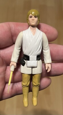 Vintage Star Wars 1977 Luke Skywalker Farmboy Figur Brown Hair No Coo Smile
