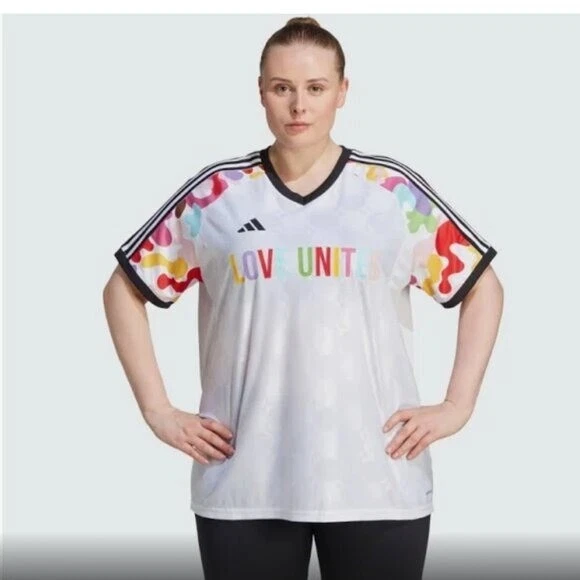 Camiseta deportiva de fútbol americano Adidas Pride prepartido nueva con etiquetas (talla grande) 1X Foto 3 de 4