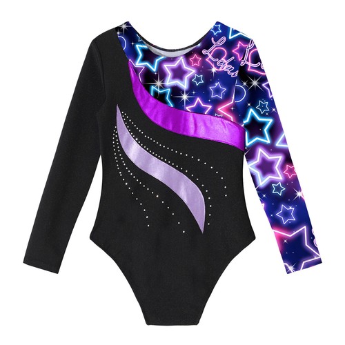 Kids Girls Unitard Ballerina Bodysuit One Piece Jumpsuit Gymnastics Rompers - Picture 70 of 76