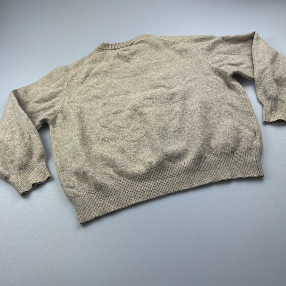 Suéter Jersey Burberry Niños 5 Años 100% Lana Cuello en V Beige Avena Foto 4 de 4