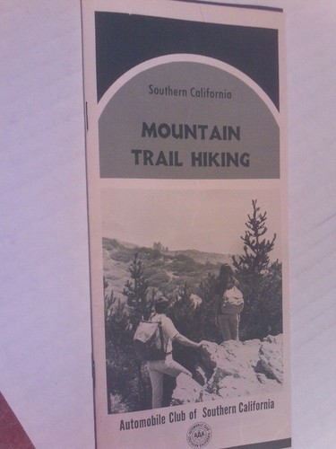 1972 Mountain Trail Hiking Maps Southern California AAA