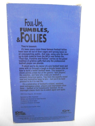 NFL Films Video (VHS, 1991) Foul-Ups, Fumbles & Follies - Approx. 30 Minutes - Imagen 3 de 3