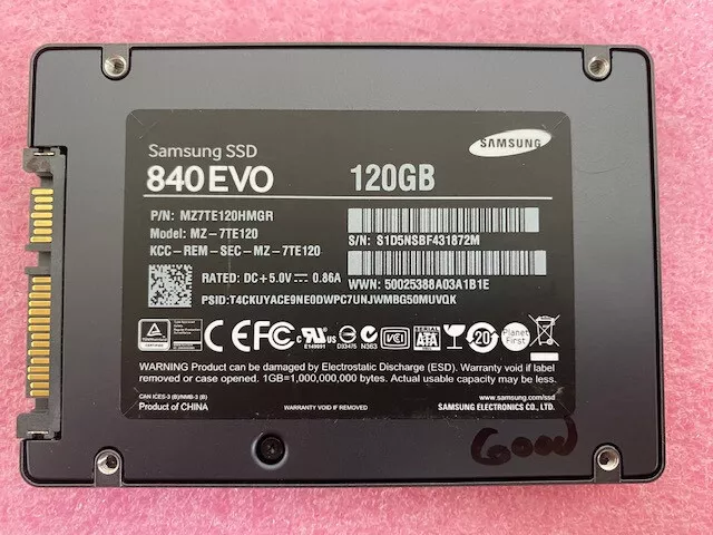 Samsung EVO 120GB SSD MZ7TE120HMGR MZ-7TE120 Solid State Drive 2.5&#034; | eBay