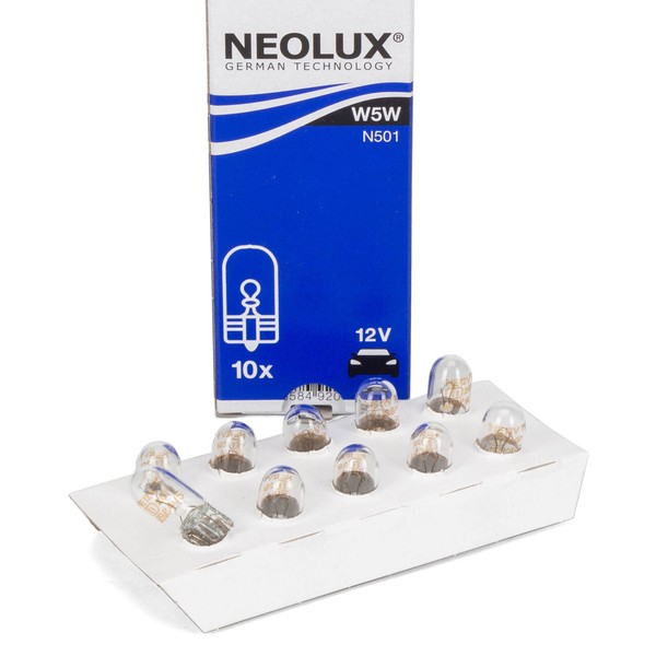 10X Neolux N501 GlüHlampe Halogenlampe SockelglüHlampe W5W 12V 5W W2,1X9,5D-image