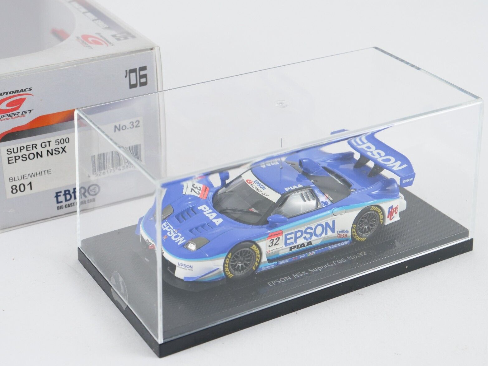 Ebbro 1/43 801 Super GT 500 Epson NSX Blue/White #32