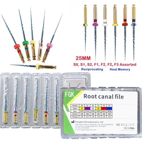 6PC Dental Endo Rotary Files Engine Use NITI Taper Root Canal Files SX-F3 25MM - Picture 2 of 10