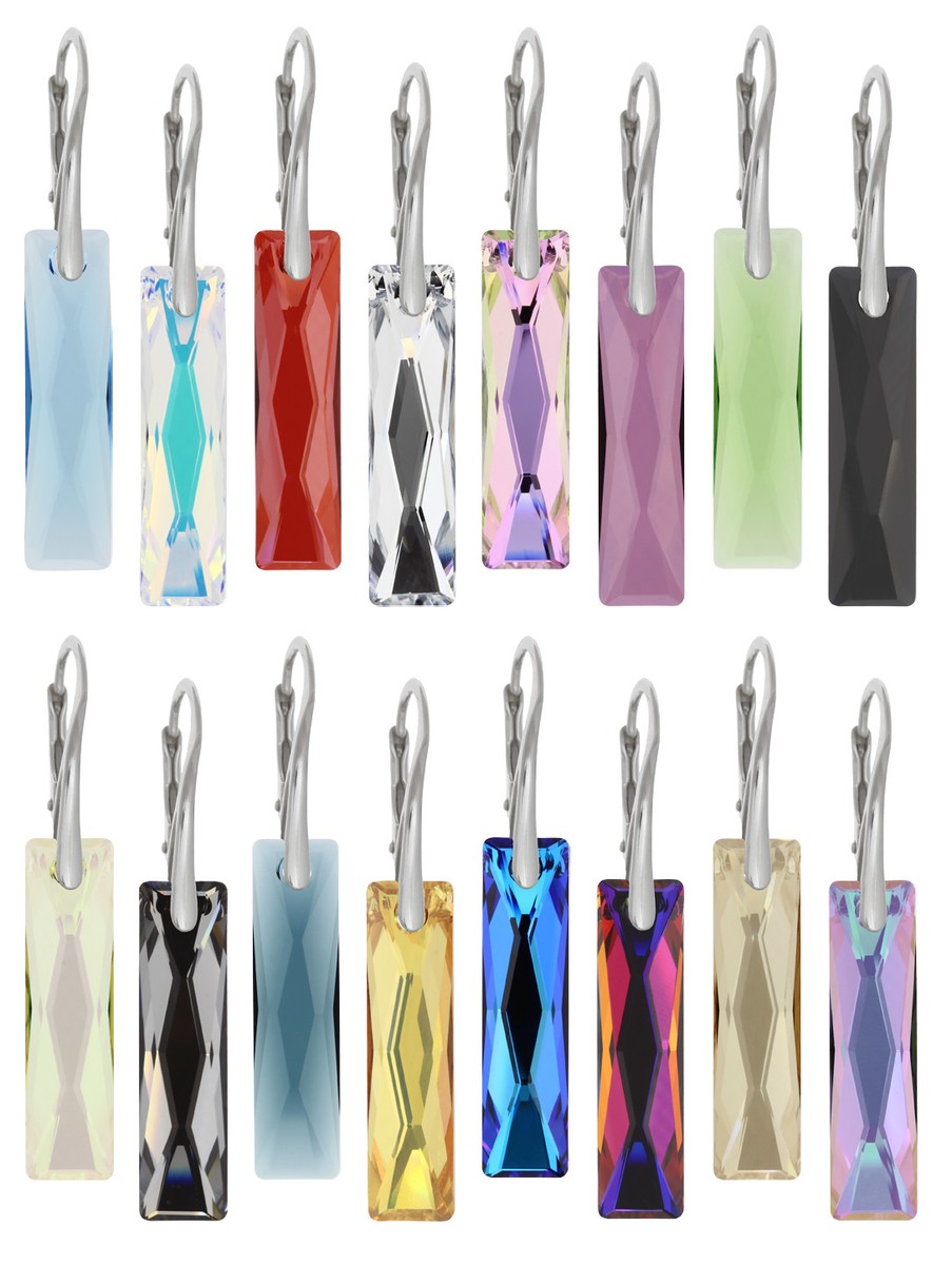 Ciondolo baguette in argento sterling realizzato con cristalli Primero