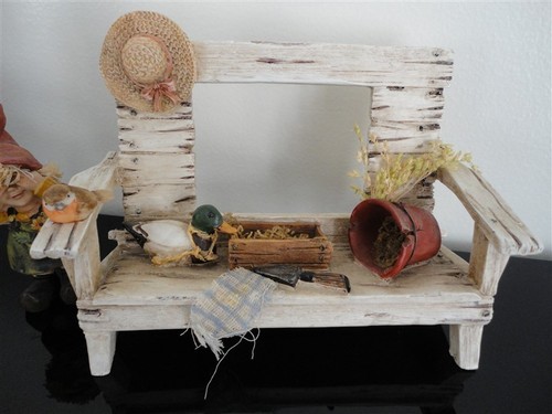 Stone Garden Bench GNOME Elf Girl Set Figurines Stunning Decorative Set - Picture 3 of 7
